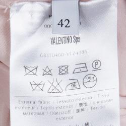 Pre Owned Valentino Pastel Pink Silk Long Sleeve Jumpsuit M