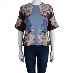 Pre Owned Valentino Floral Crewneck Knit Top M
