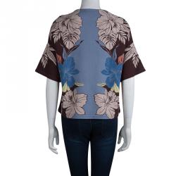 Pre Owned Valentino Floral Crewneck Knit Top M