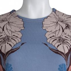 Pre Owned Valentino Floral Crewneck Knit Top M