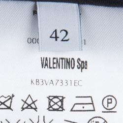 Pre Owned Valentino Black Lace Collar Detail Dress M