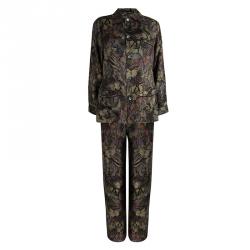 Pre Owned Valentino Multicolor Butterfly Printed Silk Pyjama Set M
