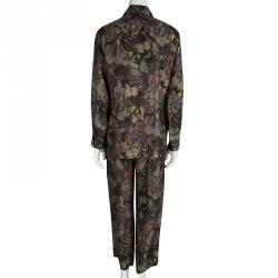 Pre Owned Valentino Multicolor Butterfly Printed Silk Pyjama Set M