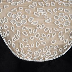 Pre Owned Valentino Black Beaded Yoke Detail Short Sleeve Dress S