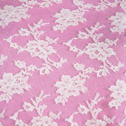 Pre Owned Valentino Pink Knit Scallop Lace Applique Detail Top XL