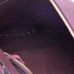 Pre Owned Valentino Burgundy Leather C Rockee Studded Fringe Hobo