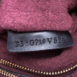 Pre Owned Valentino Burgundy Leather C Rockee Studded Fringe Hobo