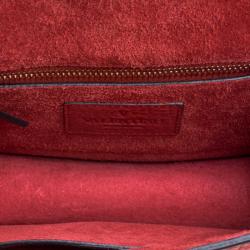 Pre Owned Valentino Red Leather Rockstud Lock Flap Crossbody Bag