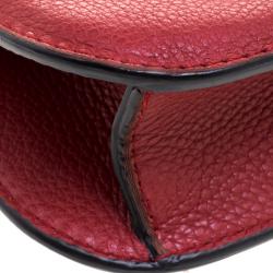 Pre Owned Valentino Red Leather Rockstud Lock Flap Crossbody Bag