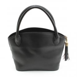 Pre Owned Valentino Black Leather Vintage Satchel Bag