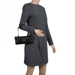 Pre Owned Valentino Black Leather Rockstud Clutch Bag