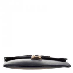 Pre Owned Valentino Black Leather Rockstud Clutch Bag
