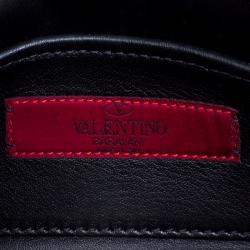 Pre Owned Valentino Black Leather Rockstud Clutch Bag