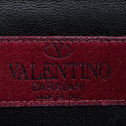 Pre Owned Valentino Multicolor Leather Rockstud Medium Glam Lock Flap Bag