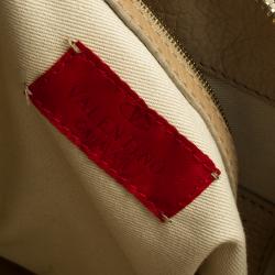 Pre Owned Valentino Beige Leather Maison Pintucked Tote