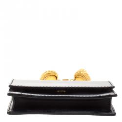 Pre Owned Valentino Black Leather Wristlet Bracelet Clutch