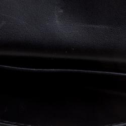 Pre Owned Valentino Black Leather Wristlet Bracelet Clutch