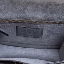 Pre Owned Valentino Stone Blue Leather Rockstud Small Glam Lock Shoulder Bag