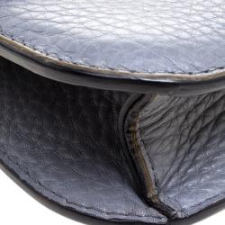 Pre Owned Valentino Stone Blue Leather Rockstud Small Glam Lock Shoulder Bag