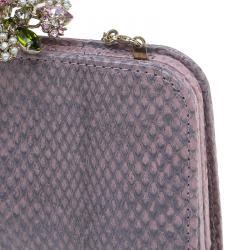 مملوكة مسبقًا Valentino Purple Python Chain Shoulder Bag