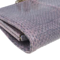مملوكة مسبقًا Valentino Purple Python Chain Shoulder Bag