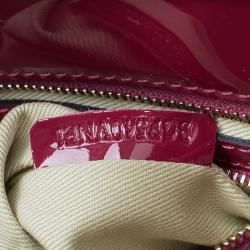 Pre Owned Valentino Pink Patent Leather Small Rockstud Shopper Tote Bag