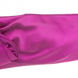 Pre Owned Valentino Pink Satin Bow Evening clutch