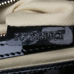 Pre Owned Valentino Black Leopard Print Raffia Patent Leather Aphrodite Bow Top Handle Bag