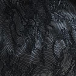 Pre Owned Valentino Black All Lace Medium Nuage Bow Hobo