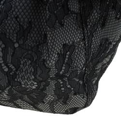 Pre Owned Valentino Black All Lace Medium Nuage Bow Hobo