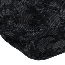 Pre Owned Valentino Black All Lace Medium Nuage Bow Hobo