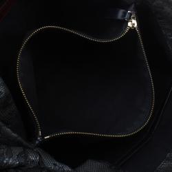 Pre Owned Valentino Black All Lace Medium Nuage Bow Hobo