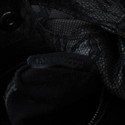 Pre Owned Valentino Black All Lace Medium Nuage Bow Hobo