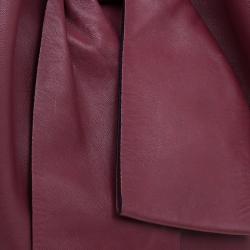 مملوكة مسبقًا Valentino Red Nappa Leather Folie Bow Hobo