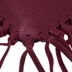 Pre Owned Valentino Red Leather C Rockee Gryphon Fringe Clutch