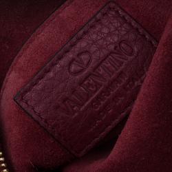 Pre Owned Valentino Red Leather C Rockee Gryphon Fringe Clutch