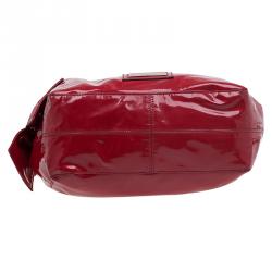 Pre Owned Valentino Red Patent Leather Nuage Bow Tote