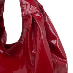 Pre Owned Valentino Red Patent Leather Nuage Bow Tote