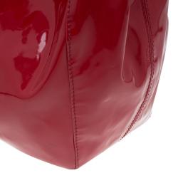 Pre Owned Valentino Red Patent Leather Nuage Bow Tote