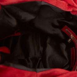 مملوكة مسبقًا Valentino Red Suede 360 Bow Hobo