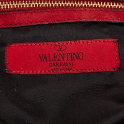 مملوكة مسبقًا Valentino Red Suede 360 Bow Hobo