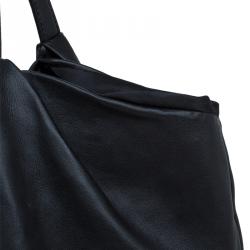 Pre Owned Valentino Black Nappa Leather Folie Bow Hobo