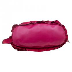 Pre Owned Valentino Red Ruffled Leather Small Satchel