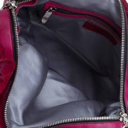 Pre Owned Valentino Red Ruffled Leather Small Satchel