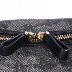 Valentino Grey Lace Floral Duffle Bag
