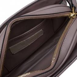 Pre Owned Valentino Beige Leather Logo Go Crossbody Bag