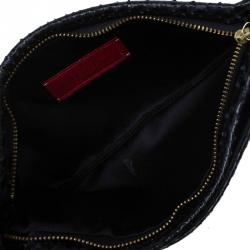 Pre Owned Valentino Black Python Bow Clutch