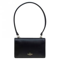 Pre Owned Valentino Black Leather Mini Va Va Voom Flap Front Shoulder Bag