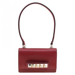 Pre Owned Valentino Red Leather Mini Va Va Voom Flap Front Shoulder Bag