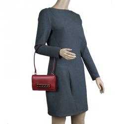 Pre Owned Valentino Red Leather Mini Va Va Voom Flap Front Shoulder Bag